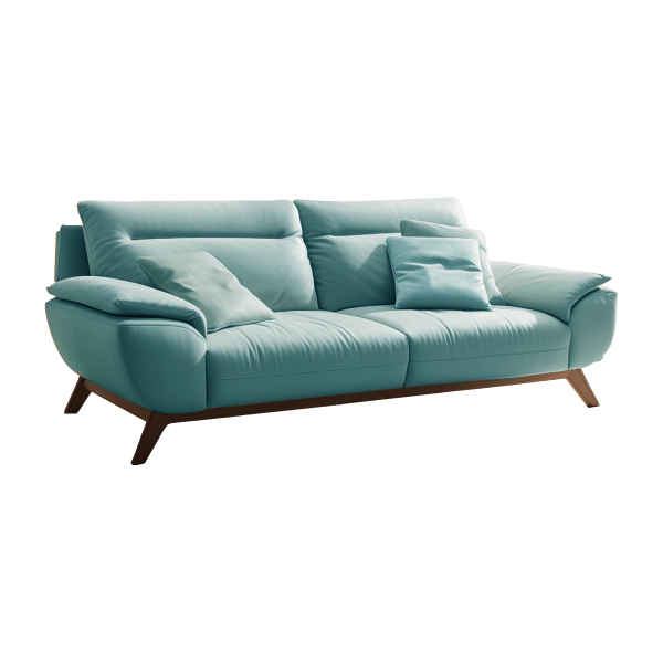 Leather Sofa with Tufted Back